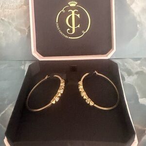 Juicy Couture Gold Embellished Hoop Earrings